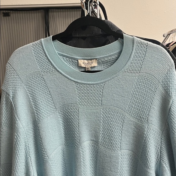 Bugatchi Sky Blue Textured Crewneck Sweater - Picture 3 of 5